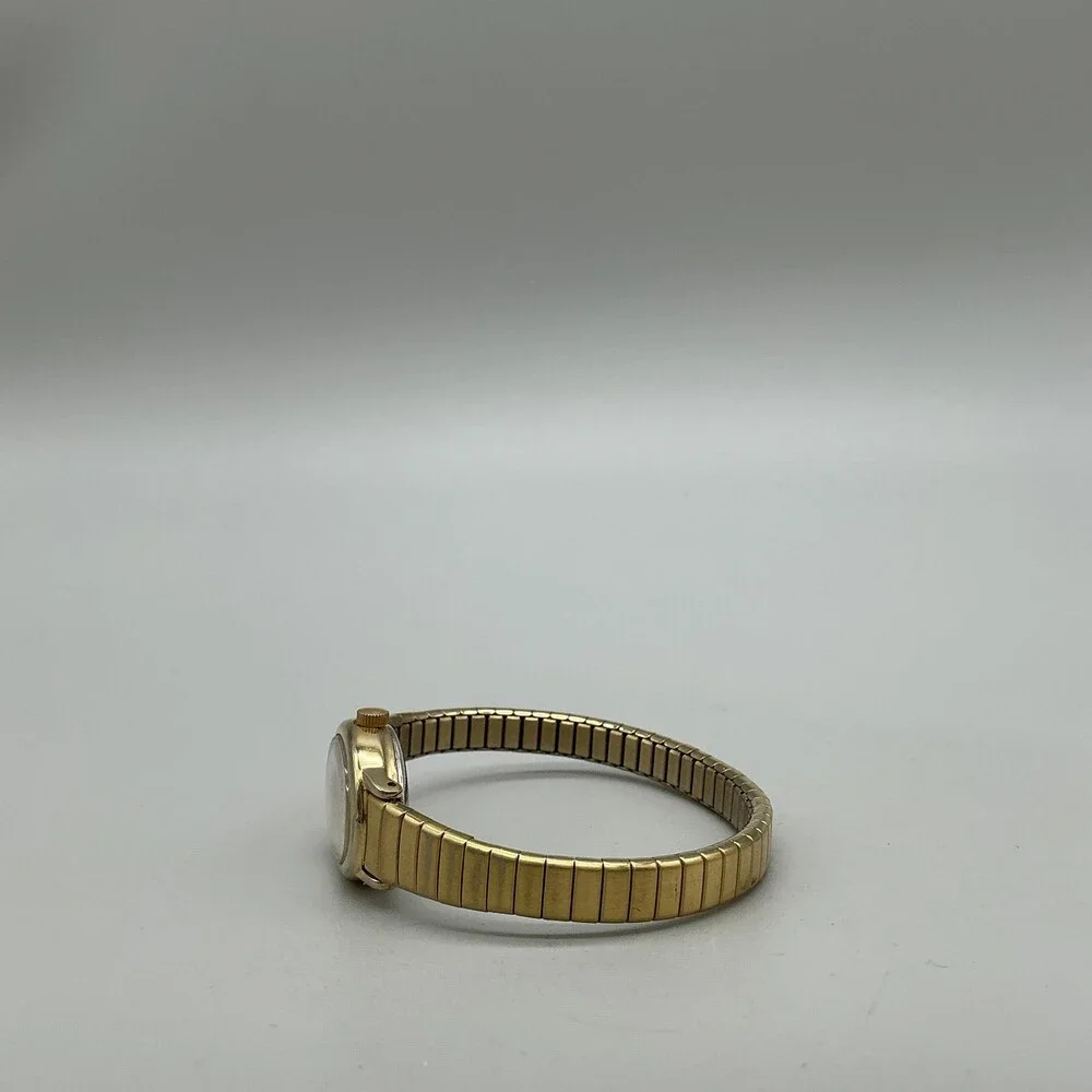 Timex Womens Watch 18mm Oval Cream Dial Gold Tone Expansion Band New Battery